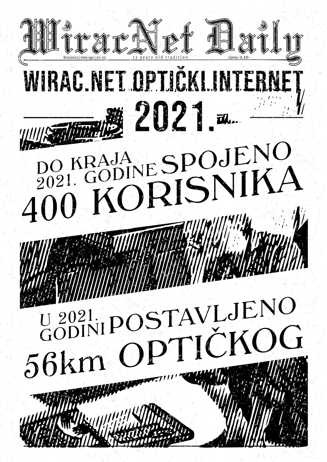 Spojen prvi korisnik na fiber optičku internet mrežu, 2020.